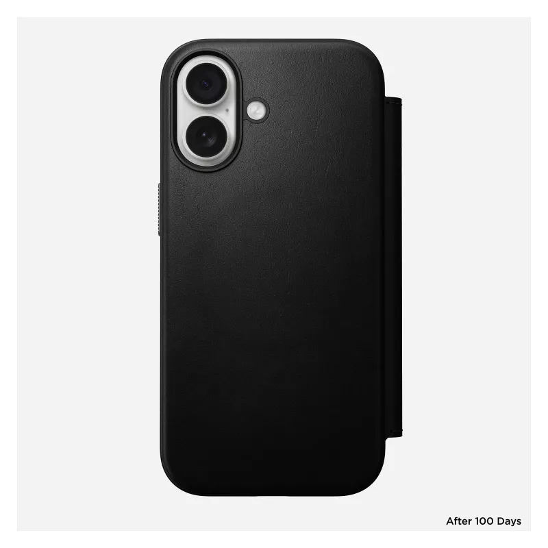 Funda tipo folio para móvil Nomad Modern Leather Folio para Apple, compatible con pantallas de hasta 16 cm (6,3