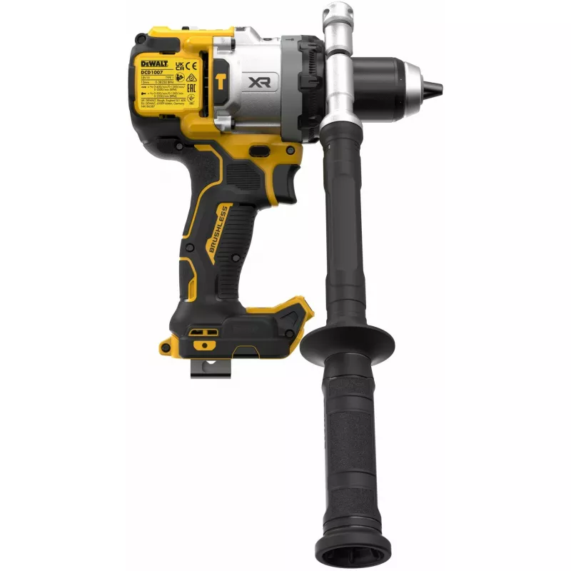 DeWalt DCD1007NT-XJ taladro atornillador percutor inalámbrico 18 V XR, motor sin escobillas, 2250 rpm, portabrocas sin llave de 13 mm, 169 Nm, 1,85 kg, sin batería