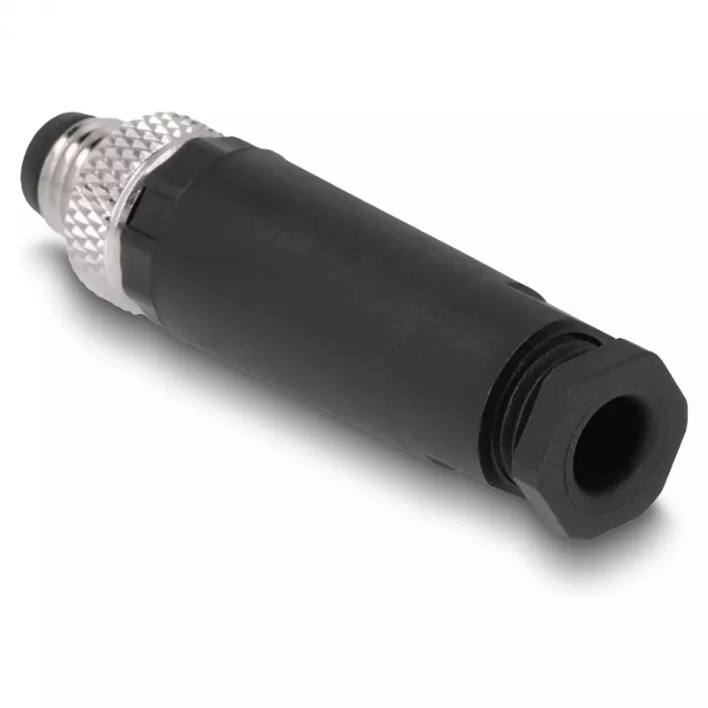 Conector DeLOCK M8 codificación A 4 polos conector macho conexión por tornillo negro