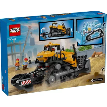 Bulldozer de construcción de juguete LEGO 60466, serie City, 682 piezas, 3 minifiguras, edad recomendada 8+, tamaño 120×240×130 mm