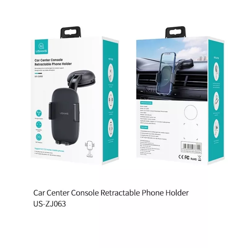 Soporte para coche usams ZJ063 para salpicadero o parabrisas, ángulo ajustable