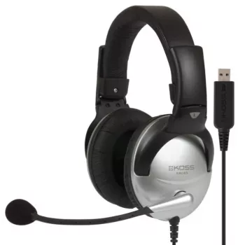 Koss SB45 Headset USB con cable diadema para Oficina/Callcenter Negro, Plata