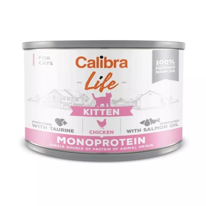 Comida húmeda para gatos Calibra Cat Life Kitten pollo bolsa de 200 g, alimento completo para gatitos