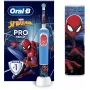 Oral-B | Vitality PRO Kids Spiderman | Cepillo de dientes eléctrico con estuche de viaje | Recargable | Para niños | Azul | Número de cabezales incluidos 1 | Número de modos de cepillado