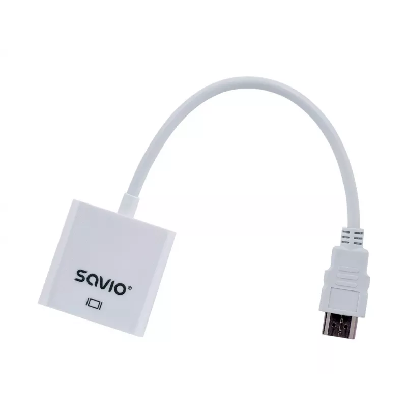 Adaptador de cable de vídeo Savio CL-27B 0,1 m HDMI Type-A (estándar) VGA (D-Sub) blanco