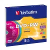 VERBATIM 43297 Verbatim DVD+RW slim Jewel Case 5 4.7GB 4x color