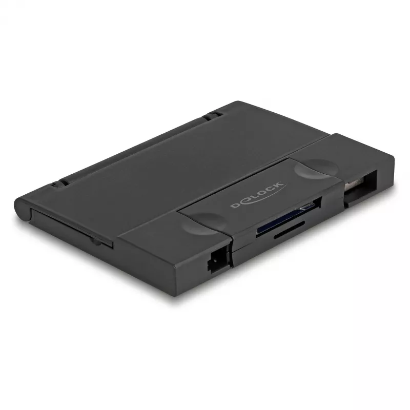 Lector de tarjetas DeLOCK 91014 USB 3.2 Gen 1 Type-A/Type-C negro MicroSD SD