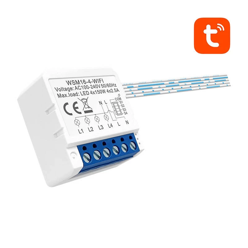 Módulo de interruptor inteligente Avatto WSM16-W4 Tuya Wi-Fi para el control remoto de circuitos eléctricos