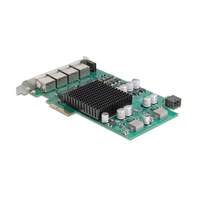 Tarjeta de red DELOCK PCI Express x4 Gigabit LAN 4xRJ45 PoE+