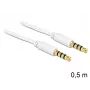 Cable de audio 3,5mm DeLOCK 83439 0,5m blanco