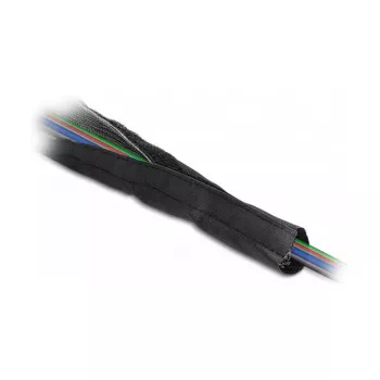 Funda de malla de apantallamiento EMC con cierre de velcro resistente al calor 1 m x 20 mm negro