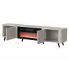 Mueble TV Cama Meble Volare 200 x 39 x 49 cm cashmere con chimenea eléctrica
