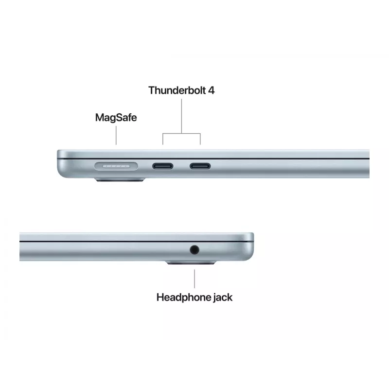 MacBook Air 13, azul cielo, M4 (10-CPU/10-GPU), 16 GB, 512 GB, alemán, fuente de alimentación dual USB-C de 35 W, MC6U4D/A