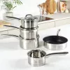 Set de ollas Salter BW06746EU7 — acero inoxidable set de 5 piezas con tapas
