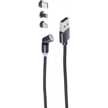 Cable USB ShiverPeaks BS14-19002 2 m USB A USB C/Micro-USB B negro
