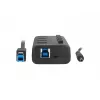 Natec Mantis 2 NHU-1557 hub USB 3.0 de 4 puertos, entrada USB Type-B, interruptores de encendido/apagado, adaptador de corriente, negro