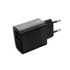 Cargador de viaje fijo con doble USB FIXC17N-2U-BK, 17 W, adaptador USB portátil, negro