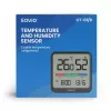 Savio CT-01/B sensor inalámbrico de temperatura y humedad para interior, LCD, reloj, fecha, soporte magnético, negro