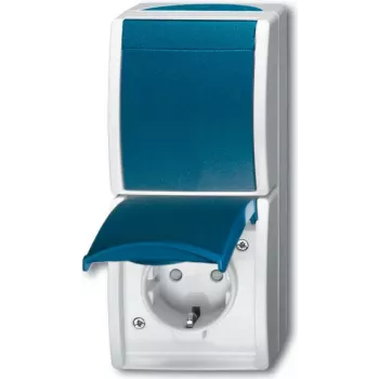 BUSCH JAEGER 2601/6/20 EBW-53 - tipo F - 2P+E - azul - blanco - IP44 - 250 V - 16 A