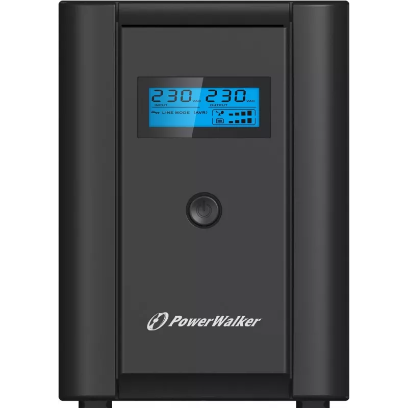 PowerWalker VI 1200 SHL SAI line-interactive 1200 VA (1,2 kVA), 600 W, 4 salidas (2x Schuko, 2x IEC C13), USB, LCD, negro