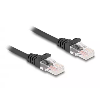 Cable de red DeLOCK Cable espiral RJ45 conector a conector Cat.5e 1 m negro