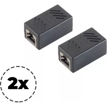 Adaptador ShiverPeaks adaptador de parcheo modular Cat. 6A 08-01041-2, conector hembra en línea RJ45