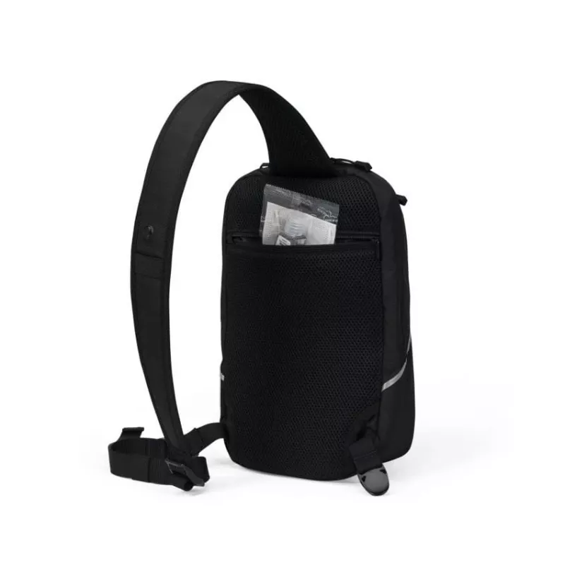 DICOTA Reflective bolso bandolera para tablet de hasta 12,9 pulgadas, 600D RPET, negro
