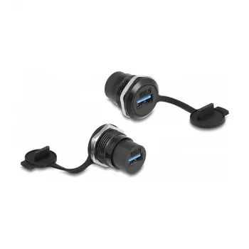 Módulo Keystone DELOCK 86966 — USB 3.2 Gen 1 Type-A a Type-A, negro, 32,5 × 23,5 mm