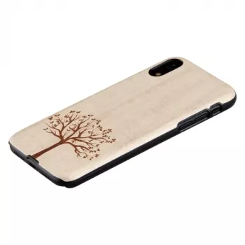 Funda para smartphone man and wood para iPhone XR — madera de manzano, superficie negra