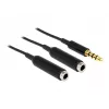 Cable de audio DeLOCK 65575 0,25 m 3,5 mm 2 x 3,5 mm negro