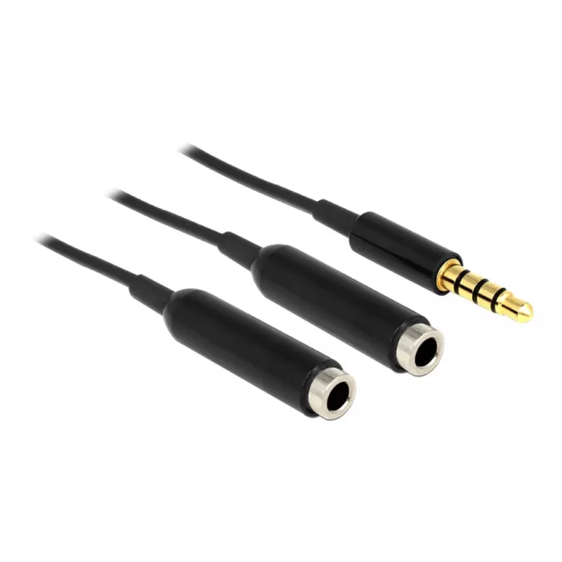 Cable de audio DeLOCK 65575 0,25 m 3,5 mm 2 x 3,5 mm negro
