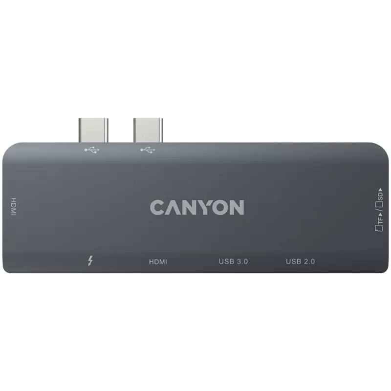 Lector de tarjetas SD Canyon DS-5 USB 2.0 Type-C gris 60 Hz