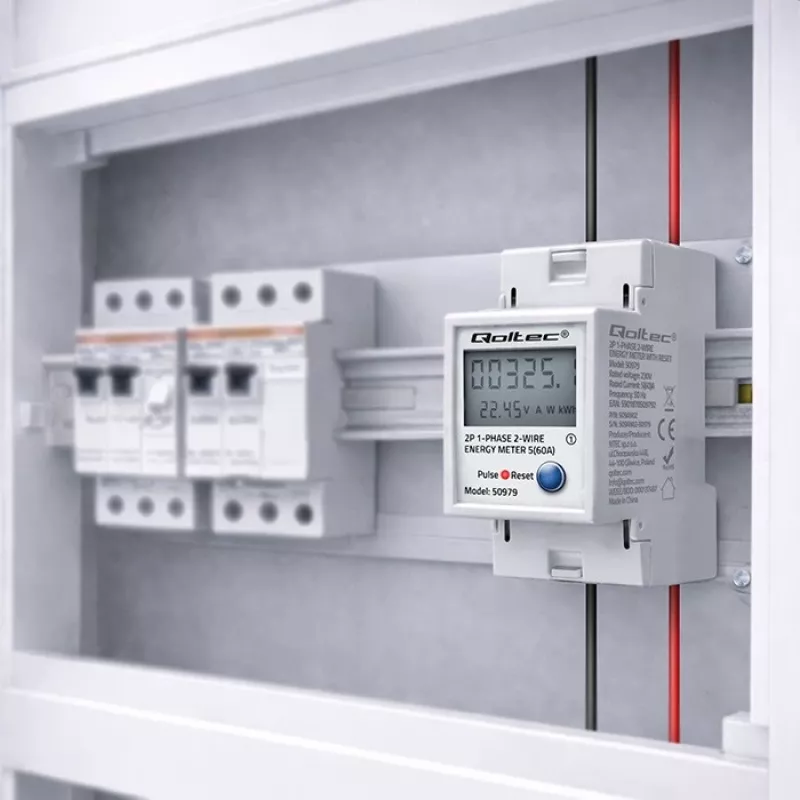 Contador de energía QOLTEC monofásico carril DIN 230V (MPN 50979)