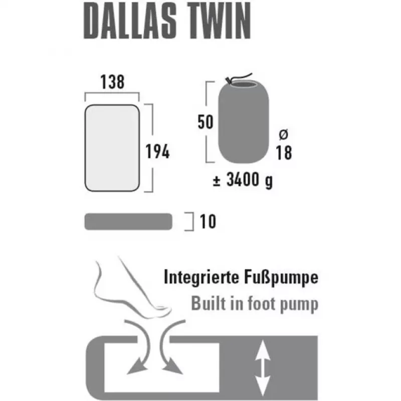 Colchón de aire de camping Dallas Twin 41033 (citronela)