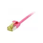 Cable de red RJ45, CAT6A 500MHz, 10m, magenta, U/FTP, Slimline redondo d=3,8mm, TPE/LSZH (Superflex), AWG32, con cable bruto Cat.7, Synergy 21 (S217389V3)