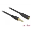 Cable de audio DeLOCK 85635 3,5 mm conector macho a conector hembra 5 m negro