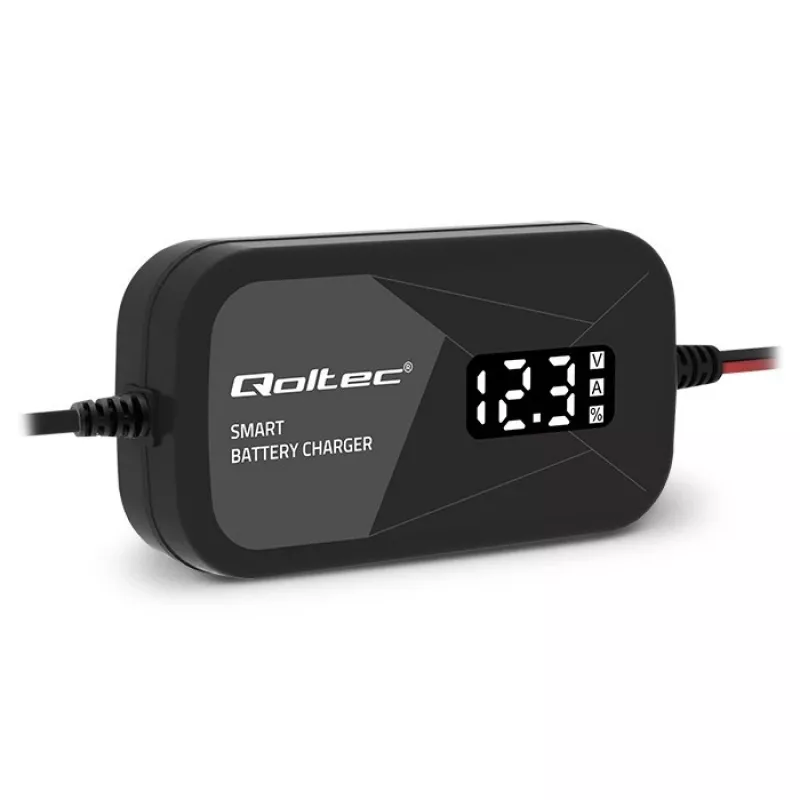 Cargador de baterías QOLTEC 52492 12V 2A con control por microprocesador y regeneración de celdas