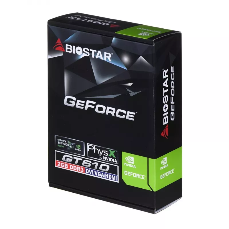Tarjeta gráfica BIOSTAR GeForce GT 610 — 2 GB GDDR3, 64 bits, PCIe x16, 700 MHz