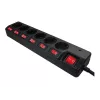 Alargador de corriente LogiLink LPS233 1,5 m 6 tomas de corriente para interior negro