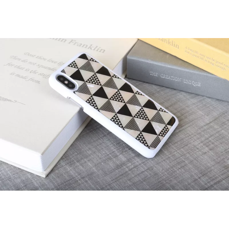 iKins Pyramid funda para iPhone XS/X, blanca, K1623H