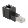 Adaptador DeLOCK conector macho RJ45 a conector hembra RJ45 Cat.6A acodado 90° (hacia arriba) negro