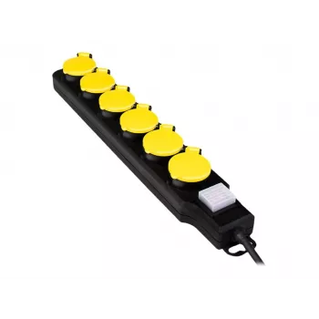 Regleta de alimentación LogiLink LPS256 1.5m 6 tomas AC exterior negro amarillo