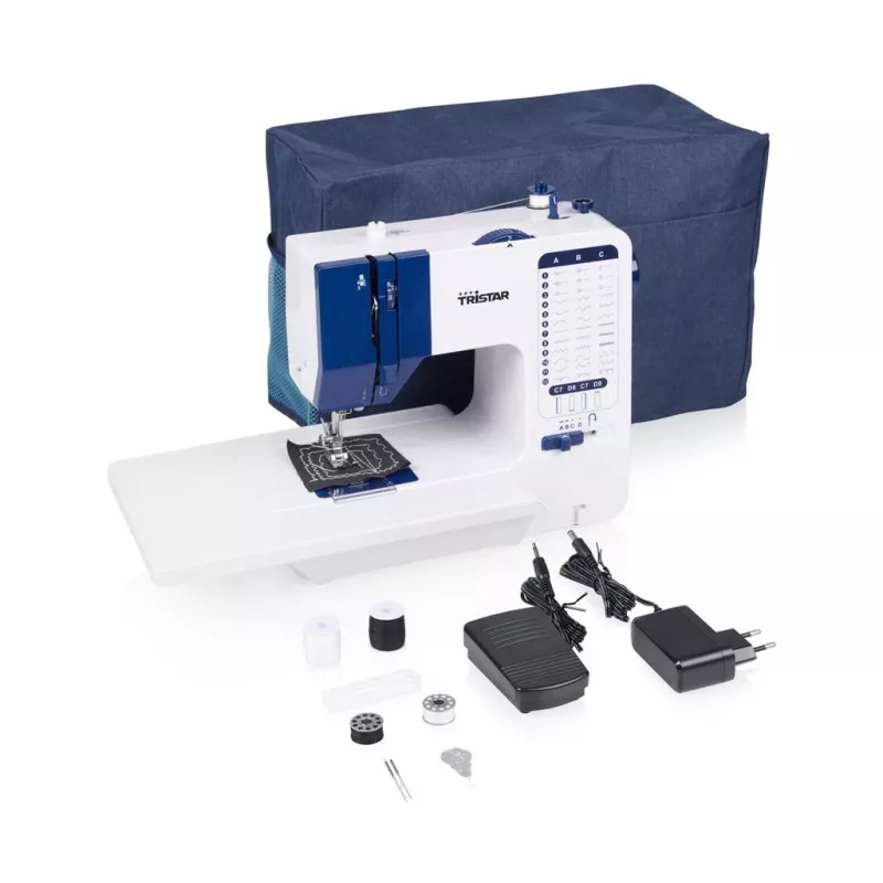 Máquina de coser Tristar SM-6005 — de sobremesa portátil, 38 tipos de puntada, 1 ojal
