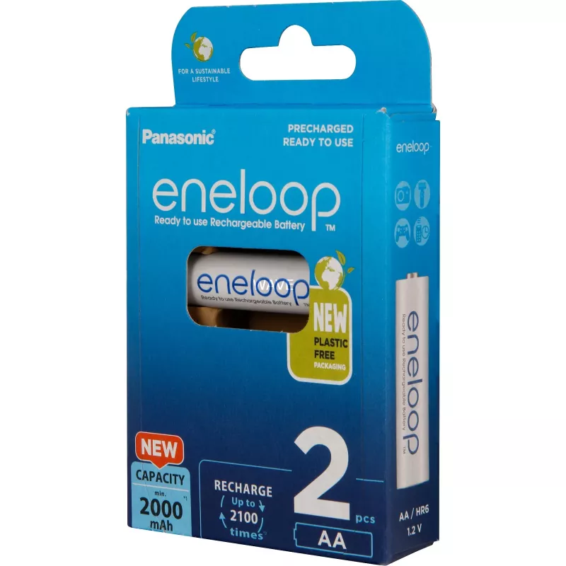 Baterías PANASONIC ENELOOP AA 2000 mAh 2 unidades (BK-3MCDE/2CP)