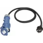 AS Schwabe 60486 cable de alimentación, 1,5 m, enchufe tipo E+F, 3 polos, negro/azul
