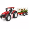 BRUDER tractor con remolque de madera BR-03453 – juguete mecánico, compatible con figuras Bruder