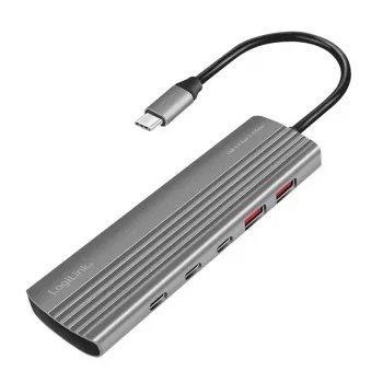 LogiLink hub USB 3.2 Gen2 4+1 puertos 2x USB-A 2x USB-C PD 100W aluminio