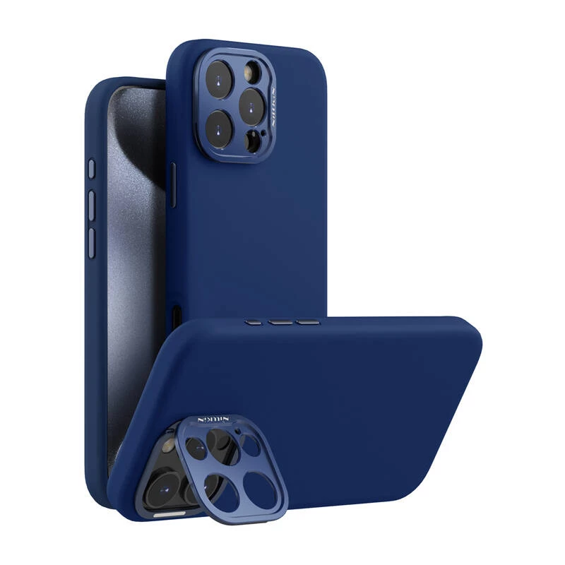 Funda protectora magnética Nillkin LensWing para Apple iPhone 16 Pro Max — azul, compatible con MagSafe, borde de cámara elevado