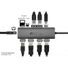 Alcasa HUB-C001A hub de interfaz USB Type-C 5000 Mbit/s antracita