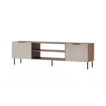 Mueble TV Cama ALMERA 180,5×42×52,5 cm nogal/cashmere – superficie de aglomerado, marco nogal